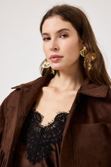 Giacca in ecosuede marrone FEDERICA BI