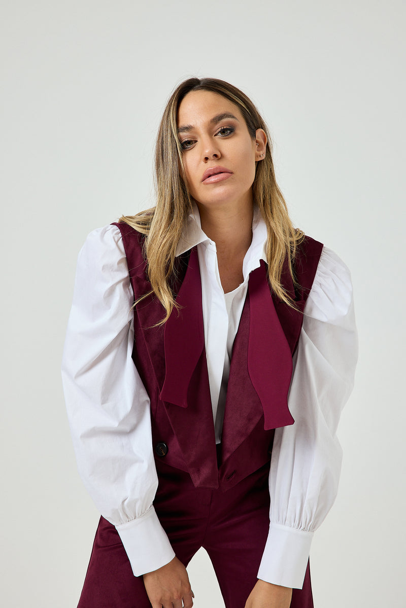 Pantalone bordeaux in ecosuede FEDERICA BI