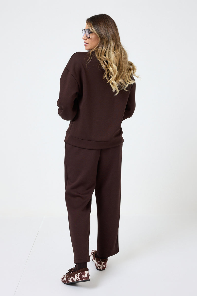 Completo tuta in punto Milano moro FEDERICA BI