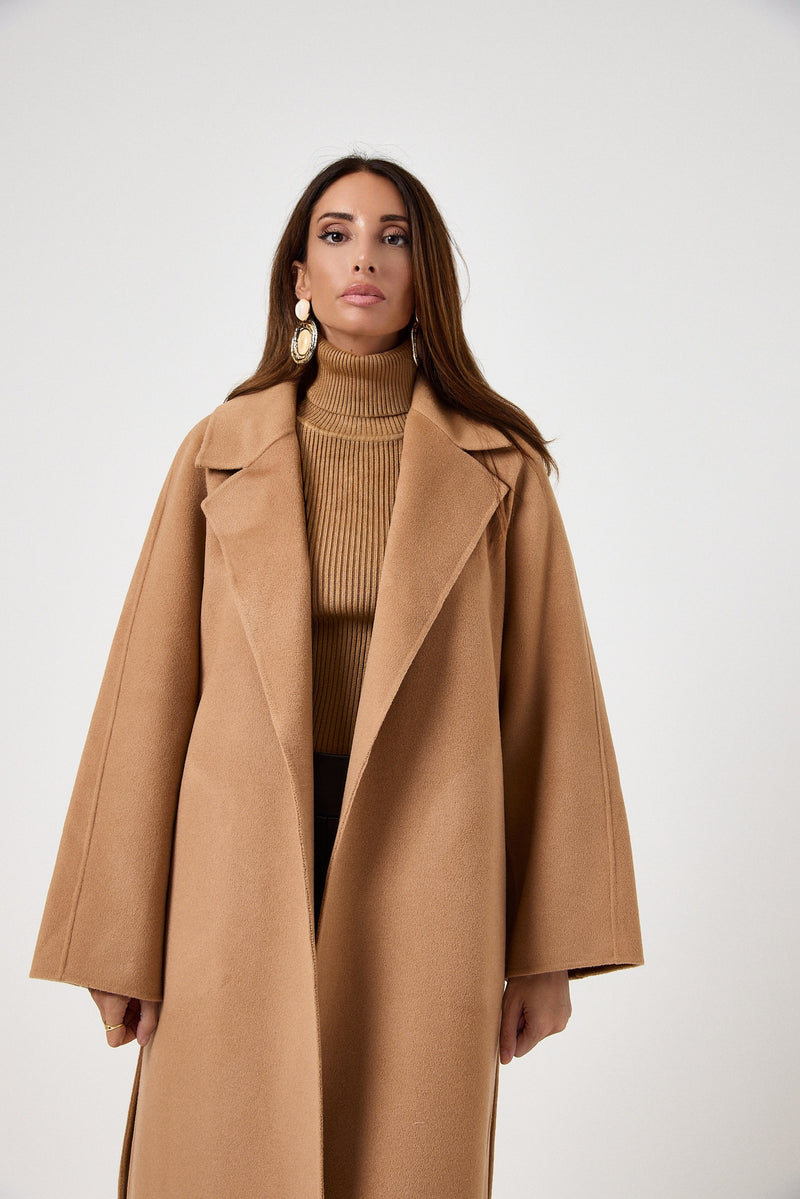 Cappotto camel cachemire e lana FEDERICA BI