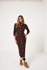 Abito midi bottoni oro FEDERICA BI ( vari colori )