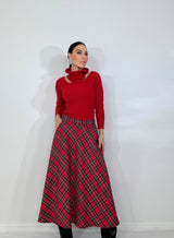 Gonna lunga tartan rosso FEDERICA BI