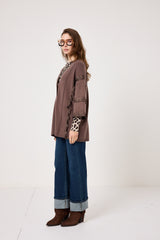 Cardigan frange in ecosuede FEDERICA BI