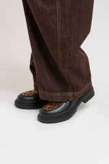 Mocassino nero LEOPARD FEDERICA BI