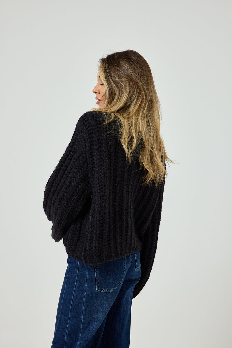 Cardigan bottone oro FEDERICA BI