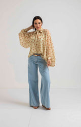 Camicia in chiffon pois FEDERICA BI (piu’ colori)