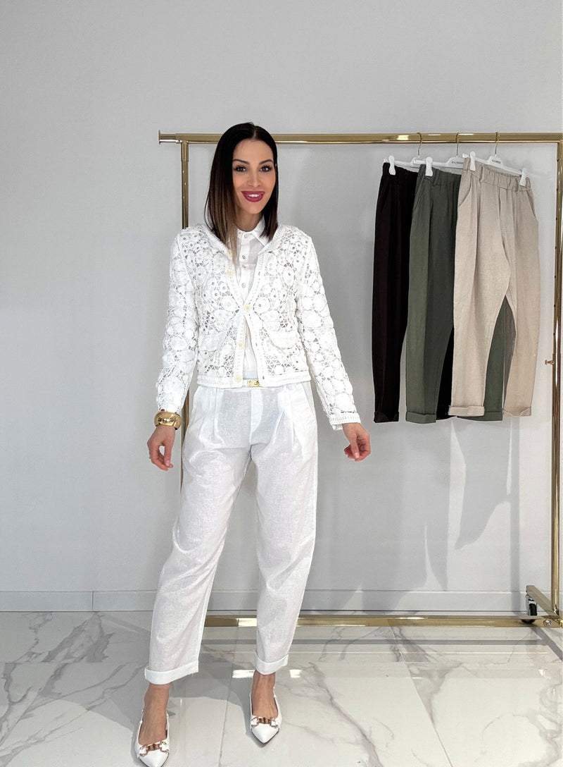 Pantalone in lino e cotone FEDERICA BI ( vari colori )
