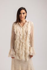 Camicia in pizzo crema FEDERICA BI