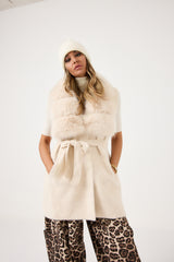Gilet burro in ciniglia ed ecopelliccia FEDERICA BI