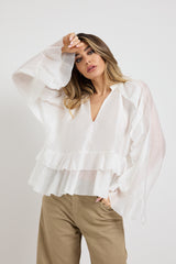Camicia bianca volant FEDERICA BI