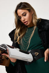 Giacca nera in ecopelliccia FEDERICA BI