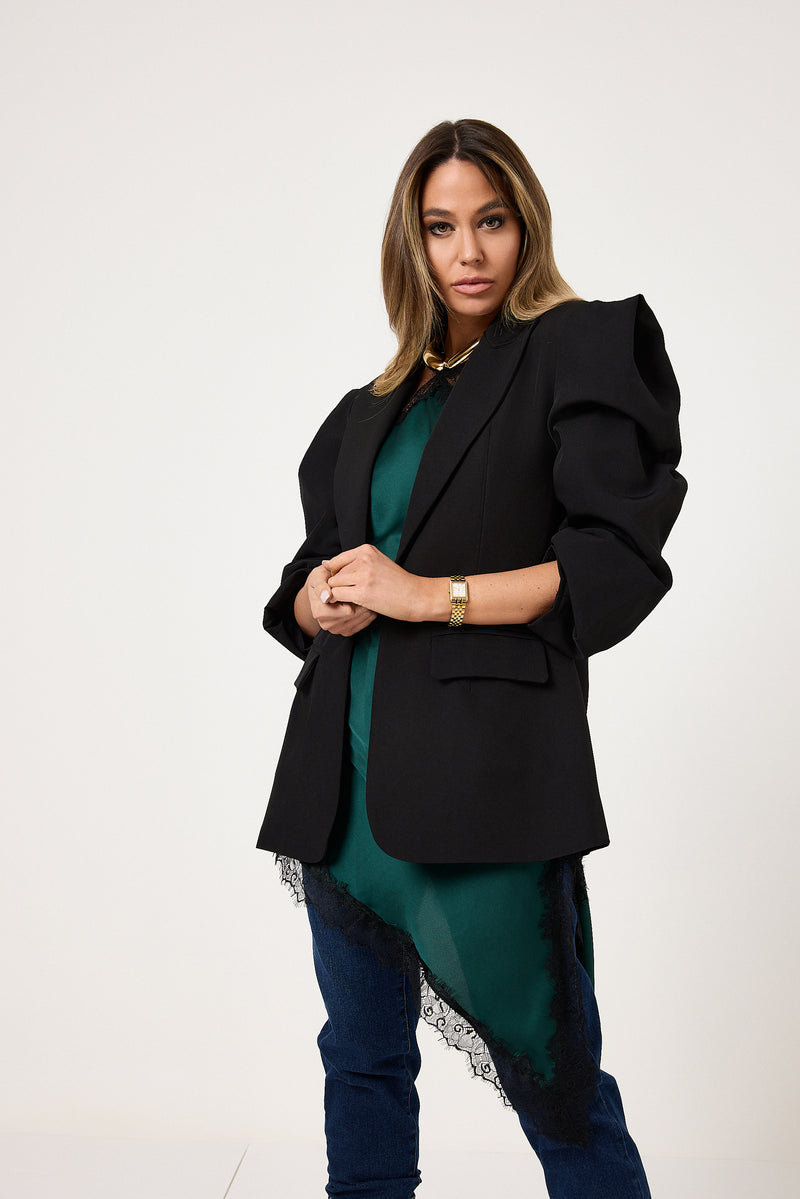 Blazer nero spallina FEDERICA BI