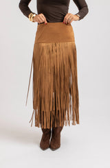 Gonna in suede frange FEDERICA BI