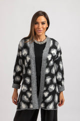 Cardigan animalier grigio FEDERICA BI