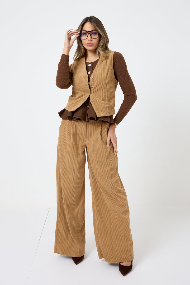 Pantalone palazzo in velluto FEDERICA BI