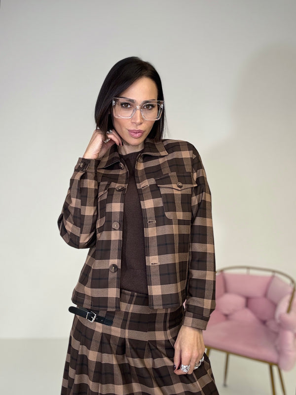 Giacca tartan marrone FEDERICA BI