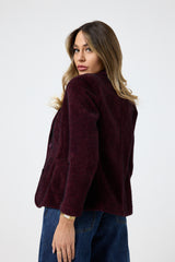 Blazer in ciniglia con spilla FEDERICA BI