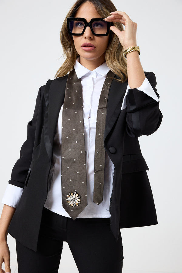 Cravatta in seta moro FEDERICA BI