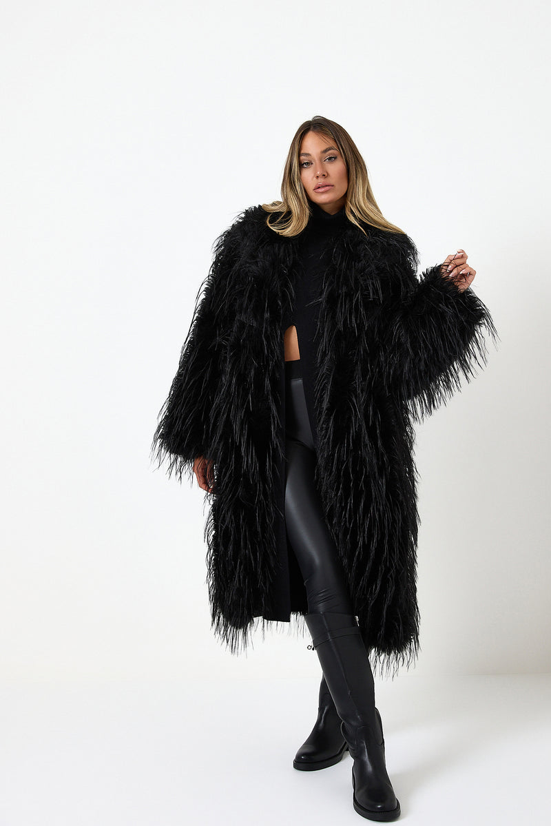 Ecopelliccia nera FEDERICA BI