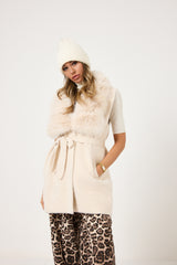 Gilet burro in ciniglia ed ecopelliccia FEDERICA BI