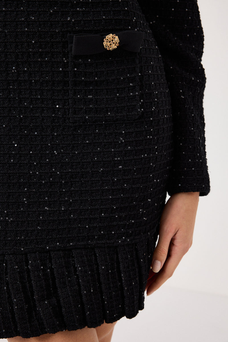 Abito elegante nero bottoni oro FEDERICA BI