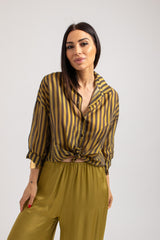 Camicia riga verde acido FEDERICA BI