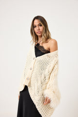 Cardigan treccia e ciniglia FEDERICA BI ( vari colori )