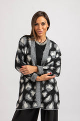 Cardigan animalier grigio FEDERICA BI