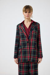 Blazer tartan nero FEDERICA BI
