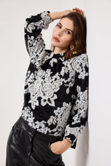 Camicia nera ricamata FEDERICA BI