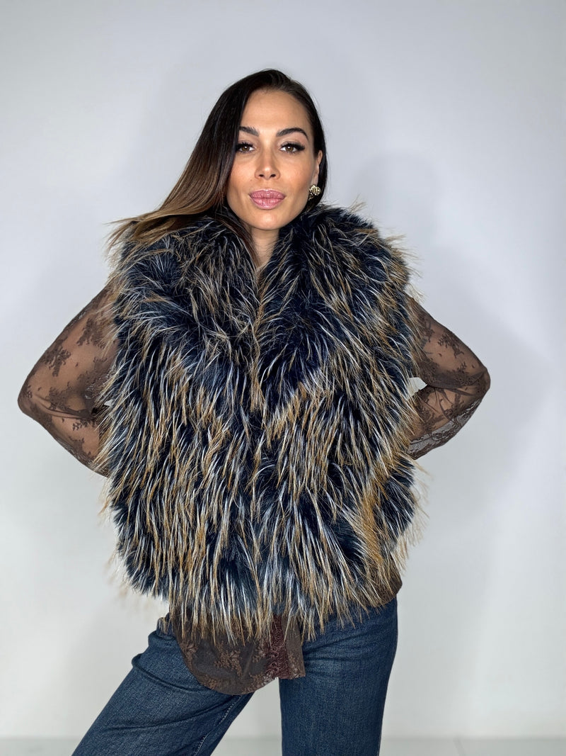 Gilet ECO blu ottanio FEDERICA BI