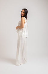 Completo bianco top e pantalone FEDERICA BI