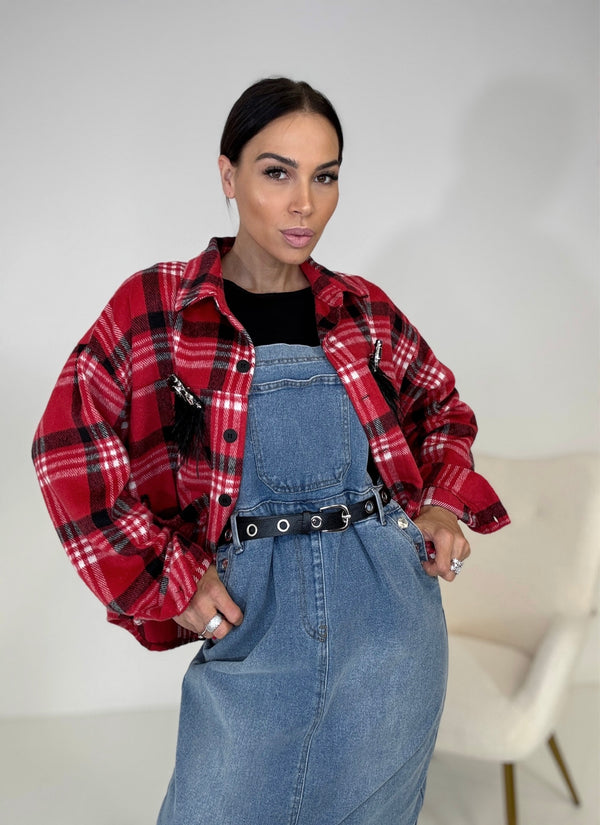 Camicia tartan spilla gioiello FEDERICA BI