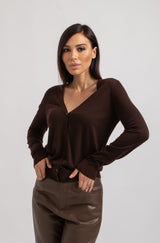 Cardigan moro in lana FEDERICA BI
