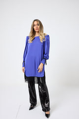 Abito in raso frange FEDERICA BI