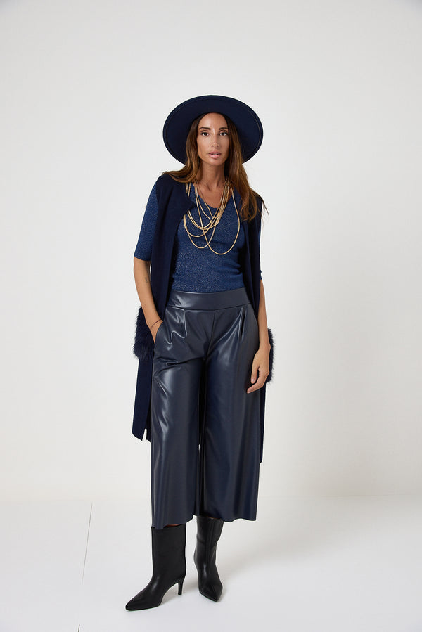 Gilet con tasca in ecofur FEDERICA BI ( vari colori )