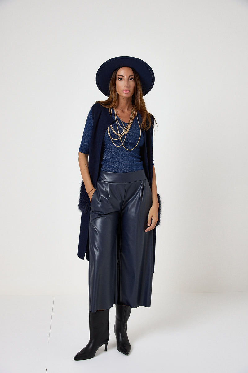 Gilet con tasca in ecofur FEDERICA BI ( vari colori )