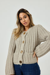 Cardigan bottone oro FEDERICA BI