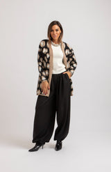 Cardigan animalier beige FEDERICA BI