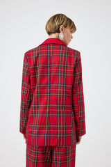 Blazer tartan rosso FEDERICA BI