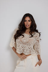 Maglia crochet traforata FEDERICA BI (più colori)