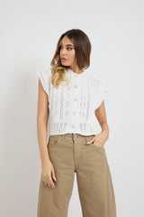 Gilet bianco traforato FEDERICA BI