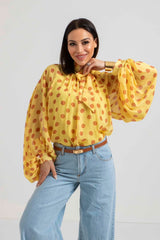 Camicia in chiffon pois FEDERICA BI (piu’ colori)