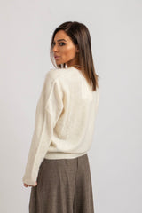 Maglia bianco latte lana e cachemire FEDERICA BI