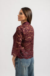 Camicia in pizzo FEDERICA BI bordeaux