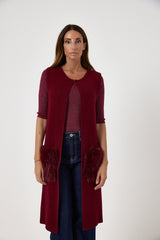 Gilet con tasca in ecofur FEDERICA BI ( vari colori )