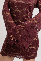 Abito FEDERICA BI in pizzo bordeaux