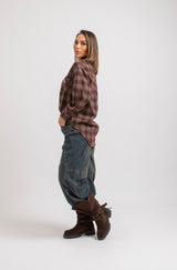 Camicia tartan cristallini e spilla FEDERICA BI