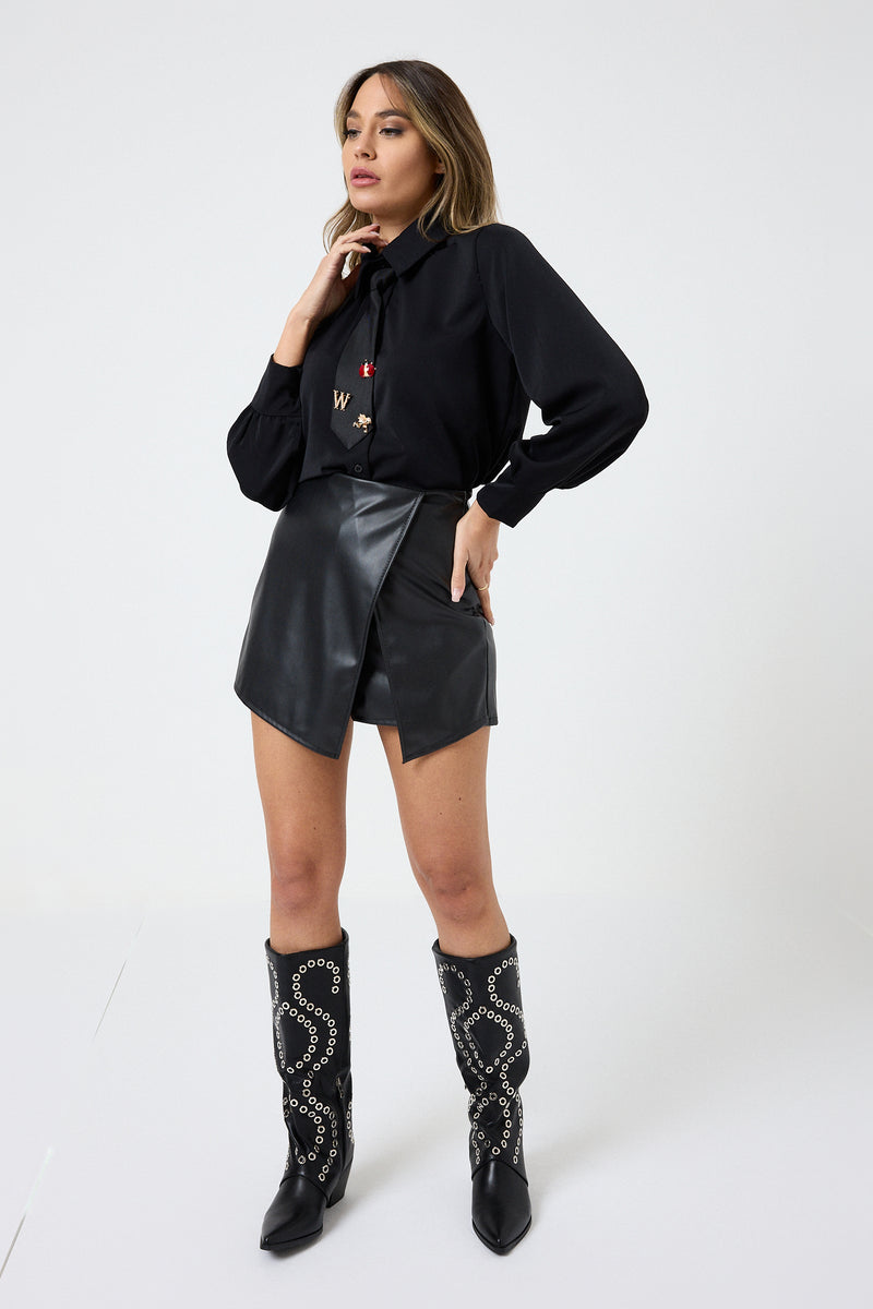 Camicia con cravatta con spille FEDERICA BI ( più colori )