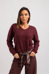 Maglia bordeaux lana e cachemire FEDERICA BI